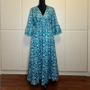 CLEARANCE SALE!
Teal polyester fabric maxi dress elastic waist.